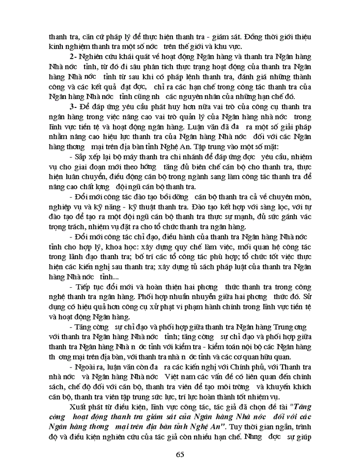 image for page Tăng cường hoạt động thanh tra giám sát của Ngân hàng Nhà nước đối với các Ngân hàng thương mại trên địa bàn tỉnh Nghệ An