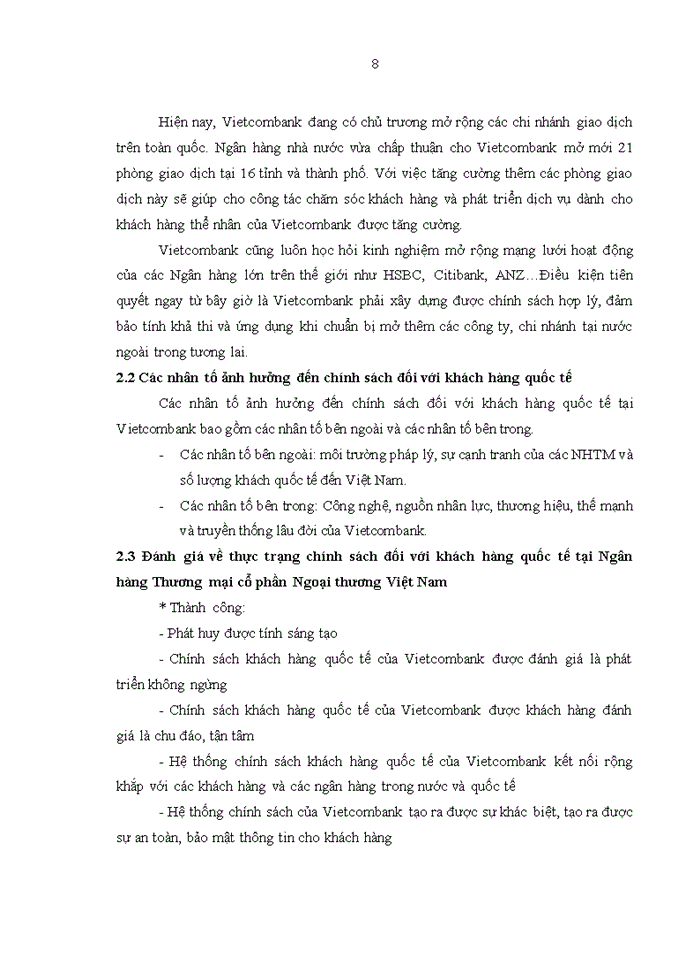 image for page Hoàn thiện chính sách đối với khách hàng quốc tế của ngân hàng thương mại cổ phần ngoại thương việt nam