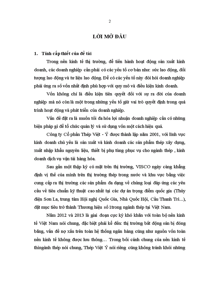 image for page Giải pháp nâng cao hiệu quả sử dụng vốn kinh doanh tại Công ty Cổ phần Thép Việt - Ý