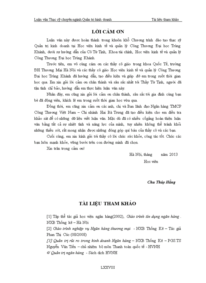 image for page Hạn chế rủi ro tín dụng tại ngân hàng thương mại cổ phần công thương việt nam – chi nhánh hai bà trưng