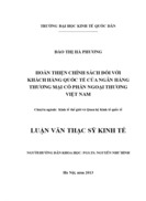 Hoàn thiện chính sách đối với khách hàng quốc tế của ngân hàng thương mại cổ phần ngoại thương việt nam