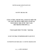 Tăng cường thanh tra, giám sát đối với các quỹ tín dụng nhân dân cơ sở tại ngân hàng nhà nước việt nam chi nhánh tỉnh sơn la