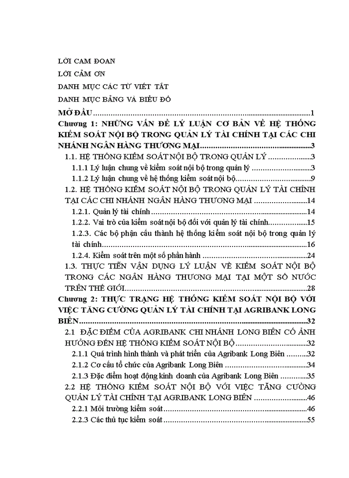image for page Giải pháp hoàn thiện hệ thống kiểm soát nội bộ về việc tăng cường quản lý tài chính tại ngân hàng nông nghiệp và phát triển nông thôn việt nam - chi nhánh long biên