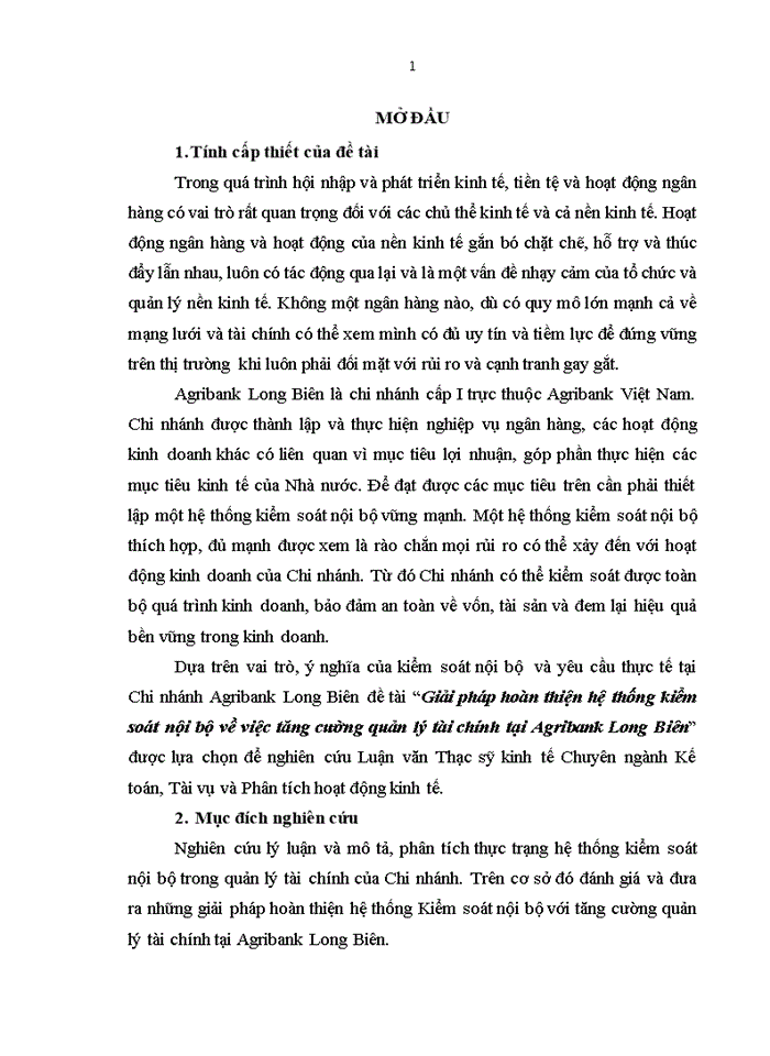 image for page Giải pháp hoàn thiện hệ thống kiểm soát nội bộ về việc tăng cường quản lý tài chính tại ngân hàng nông nghiệp và phát triển nông thôn việt nam - chi nhánh long biên