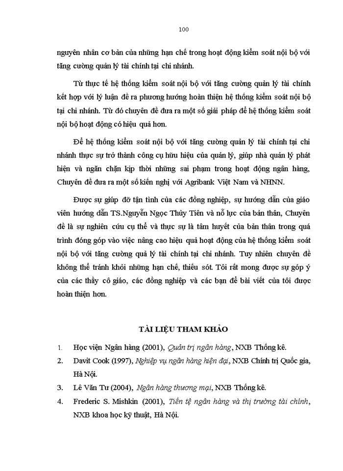 image for page Giải pháp hoàn thiện hệ thống kiểm soát nội bộ về việc tăng cường quản lý tài chính tại ngân hàng nông nghiệp và phát triển nông thôn việt nam - chi nhánh long biên