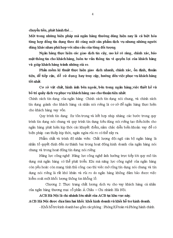image for page Nâng cao chất lượng dịch vụ cho vay khách hàng cá nhân tại ngân hàng thương mại cổ phần á châu – chi nhánh hà nội