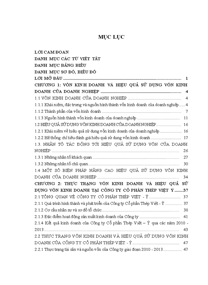 image for page Giải pháp nâng cao hiệu quả sử dụng vốn kinh doanh tại Công ty Cổ phần Thép Việt - Ý