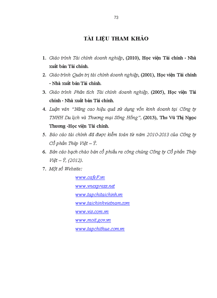 image for page Giải pháp nâng cao hiệu quả sử dụng vốn kinh doanh tại Công ty Cổ phần Thép Việt - Ý