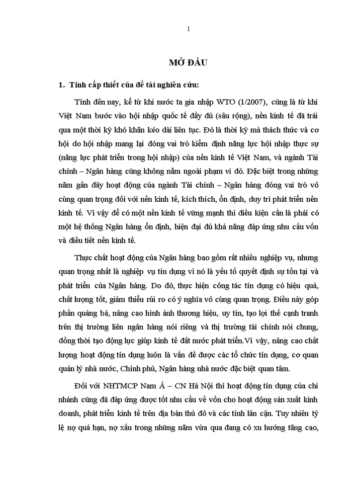 image for page Giải pháp nâng cao chất lượng tín dụng tại NHTMCP Nam Á – CN Hà Nội