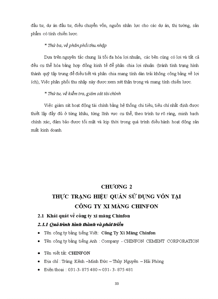 image for page Giải pháp nâng cao hiệu quả sử dụng vốn tại công ty xi măng Chinfon