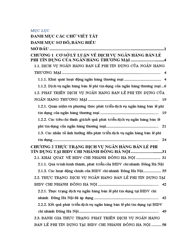 image for page Phát triển dịch vụ ngân hàng bán lẻ phi tín dung tại BIDV - chi nhánh đông HÀ NỘI