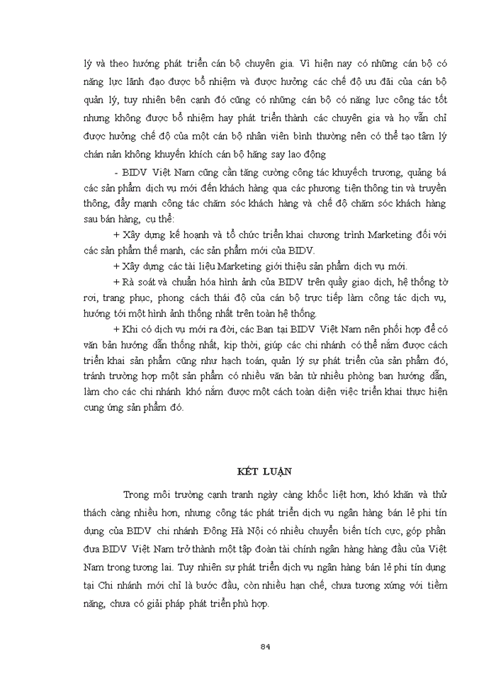 image for page Phát triển dịch vụ ngân hàng bán lẻ phi tín dung tại BIDV - chi nhánh đông HÀ NỘI