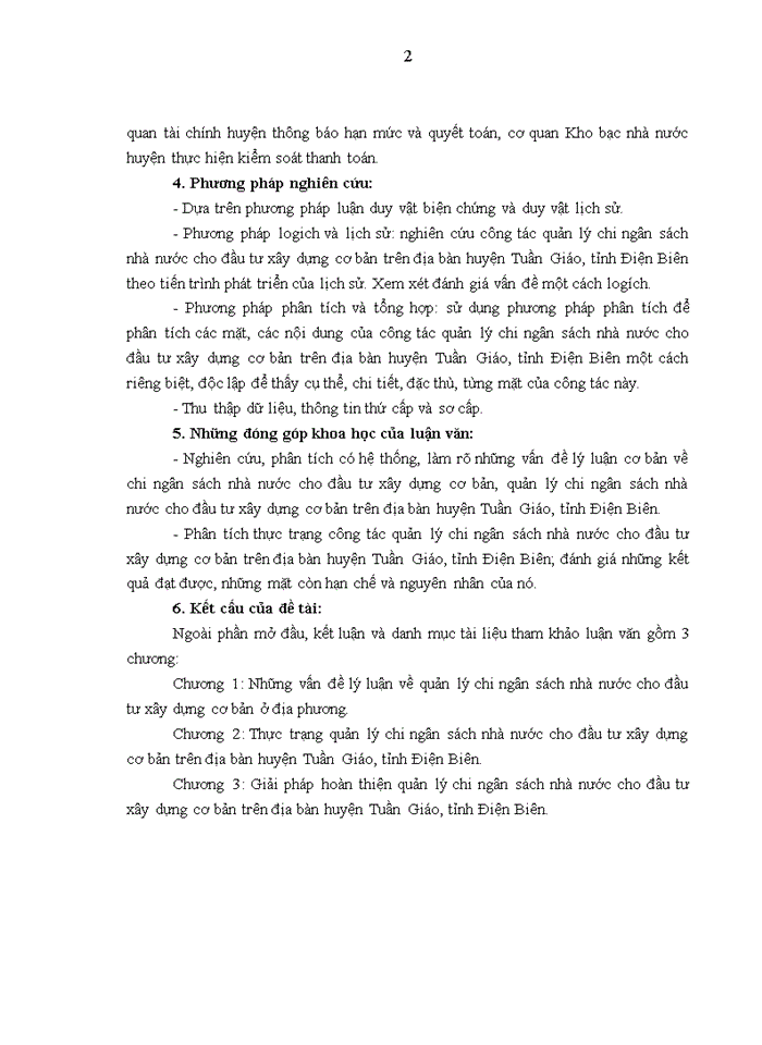 image for page Hoàn thiện quản lý chi ngân sách nhà nước cho đầu tư xây dựng cơ bản trên địa bàn huyện Tuần Giáo, tỉnh Điện Biên