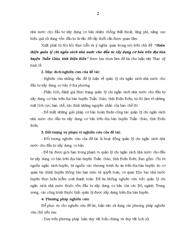 image for page Hoàn thiện quản lý chi ngân sách nhà nước cho đầu tư xây dựng cơ bản trên địa bàn huyện Tuần Giáo, tỉnh Điện Biên