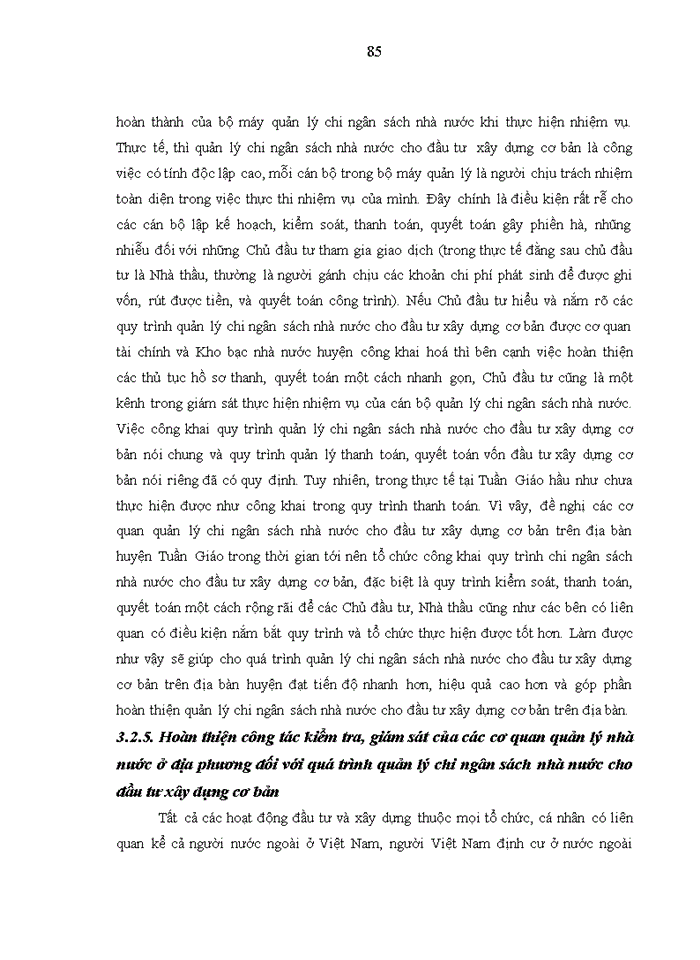 image for page Hoàn thiện quản lý chi ngân sách nhà nước cho đầu tư xây dựng cơ bản trên địa bàn huyện Tuần Giáo, tỉnh Điện Biên