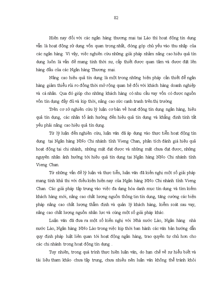 image for page Nâng cao hiệu quả tín dụng tại ngân hàng nông nghiệp - chi nhánh tỉnh VIENG CHAN