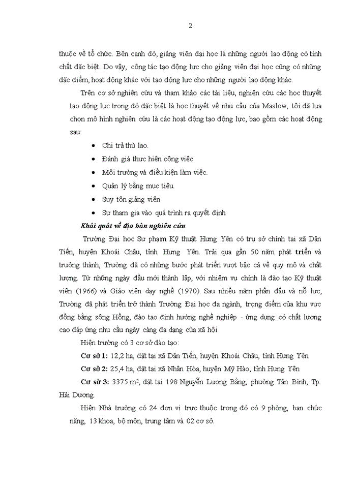 image for page Tạo động lực làm việc cho giảng viên khoa kinh tế, trường đại học sư phạm kỹ thuật hưng yên