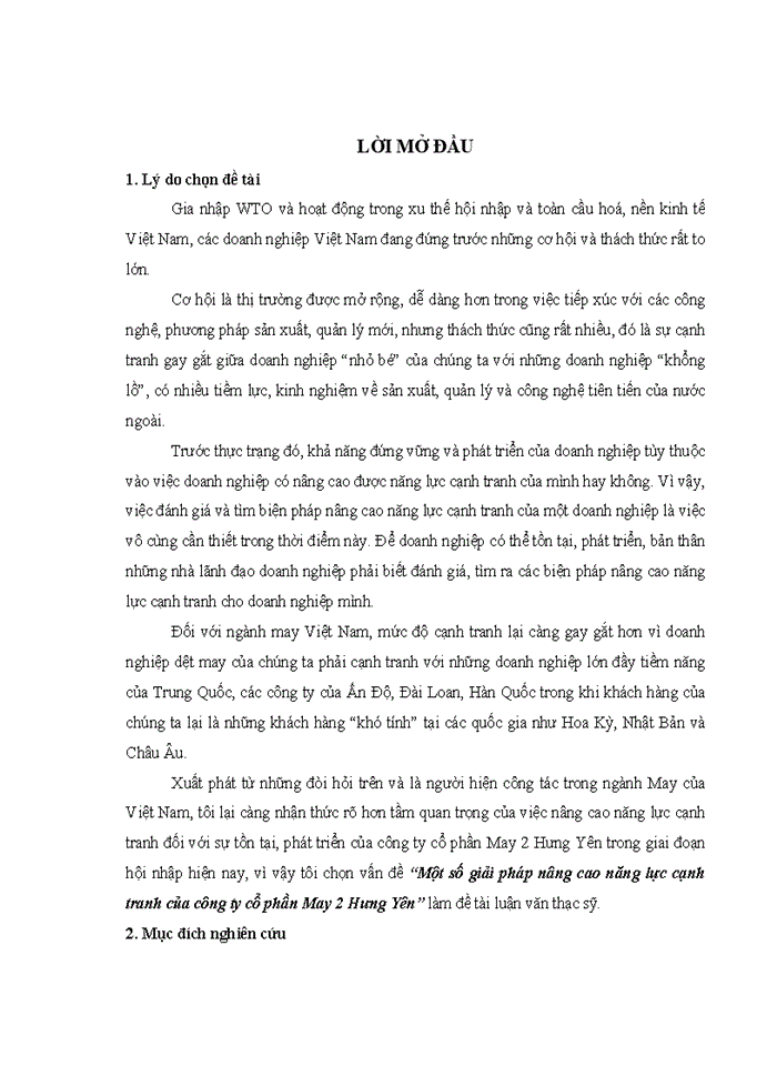 image for page Một số giải pháp nâng cao năng lực cạnh tranh của công ty cổ phần May 2 Hưng Yên