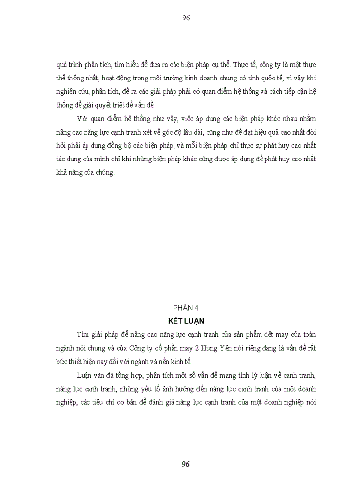 image for page Một số giải pháp nâng cao năng lực cạnh tranh của công ty cổ phần May 2 Hưng Yên
