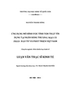 Ứng dụng mô hình ước tính tổn thất tín dụng tại ngân hàng thương mại cổ phần  đầu tư và phát triển VIỆT NAM