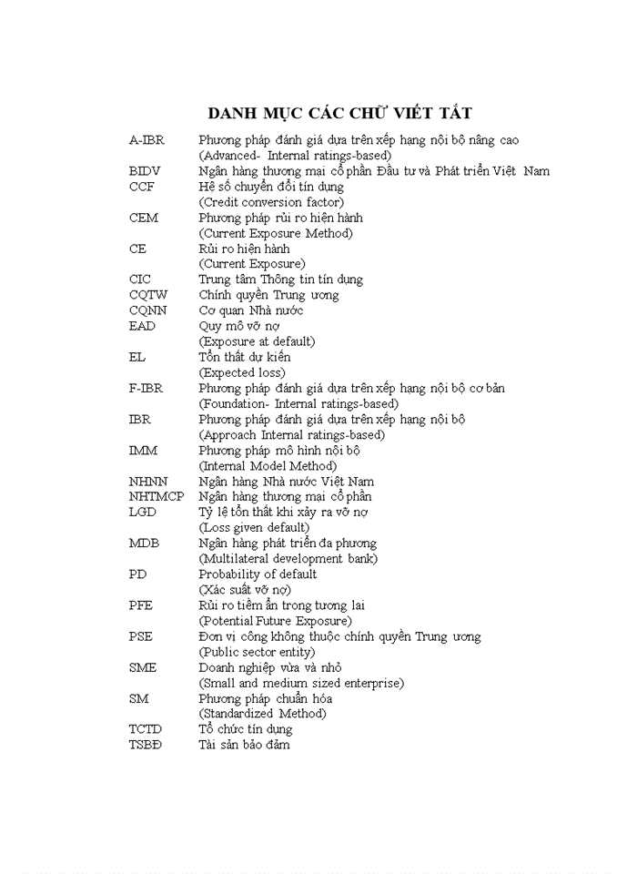 image for page Ứng dụng mô hình ước tính tổn thất tín dụng tại ngân hàng thương mại cổ phần  đầu tư và phát triển VIỆT NAM