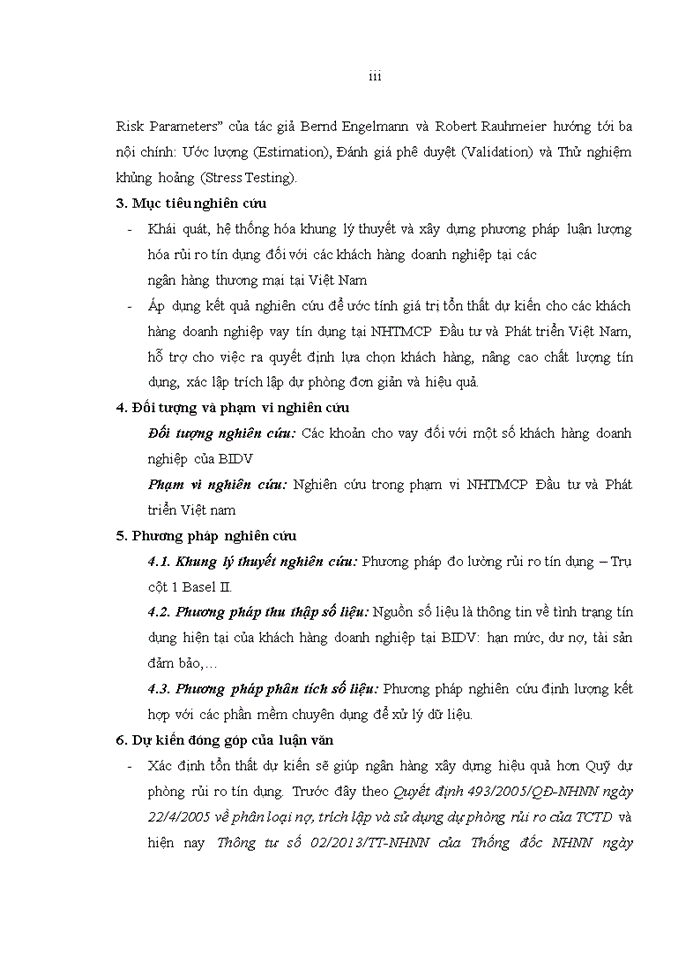 image for page Ứng dụng mô hình ước tính tổn thất tín dụng tại ngân hàng thương mại cổ phần  đầu tư và phát triển VIỆT NAM