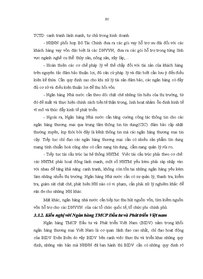 image for page Nâng cao hiệu quả cho vay đối với doanh nghiệp vừa và nhỏ tại ngân hàng tmcp đầu tư và phát triển việt nam chi nhánh điện biên