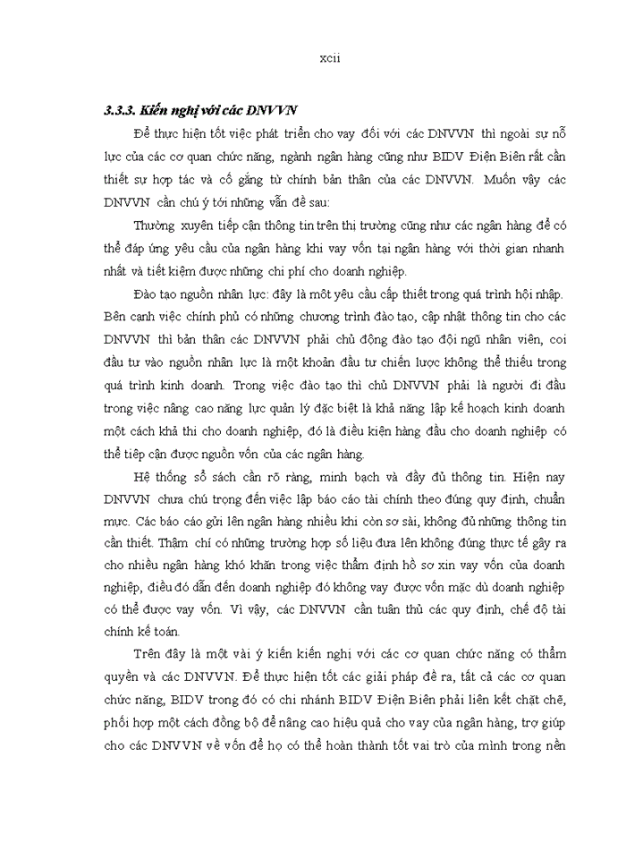 image for page Nâng cao hiệu quả cho vay đối với doanh nghiệp vừa và nhỏ tại ngân hàng tmcp đầu tư và phát triển việt nam chi nhánh điện biên