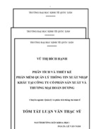 Phân tích và thiết kế phần mềm quản lý thông tin xuất nhập khẩu tại công ty cổ phần sản xuất và thương mại hoàn dương