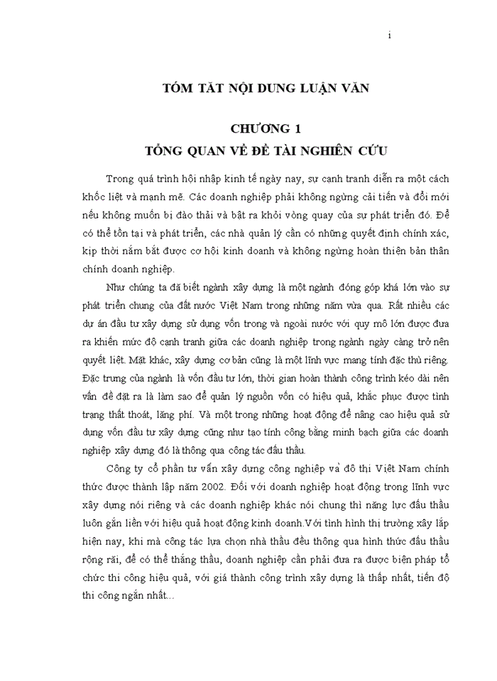 image for page Hoàn thiện công tác đấu thầu xây dựng tại công ty cổ phần tư vấn xây dựng công nghiệp và đô thị VIỆT NAM
