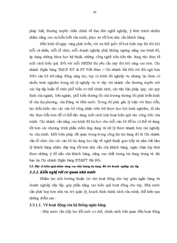 image for page Nâng cao chất lượng tín dụng đối với doanh nghiệp xây lắp tại ngân hàng tmcp đầu tư và phát triển việt nam – chi nhánh hà nội