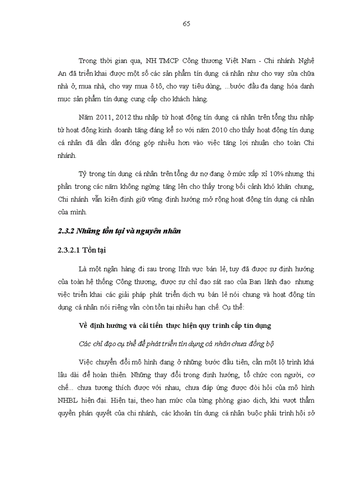 image for page Giải pháp phát triển hoạt động tín dụng cá nhân tại ngân hàng TMCP Công Thương Việt Nam chi nhánh Nghệ An