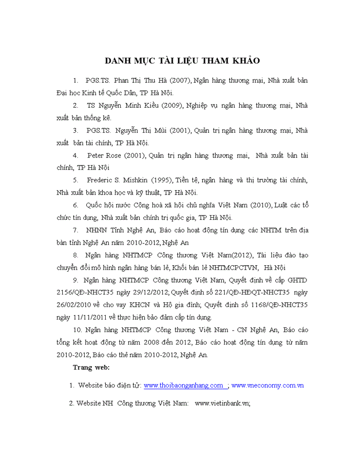 image for page Giải pháp phát triển hoạt động tín dụng cá nhân tại ngân hàng TMCP Công Thương Việt Nam chi nhánh Nghệ An