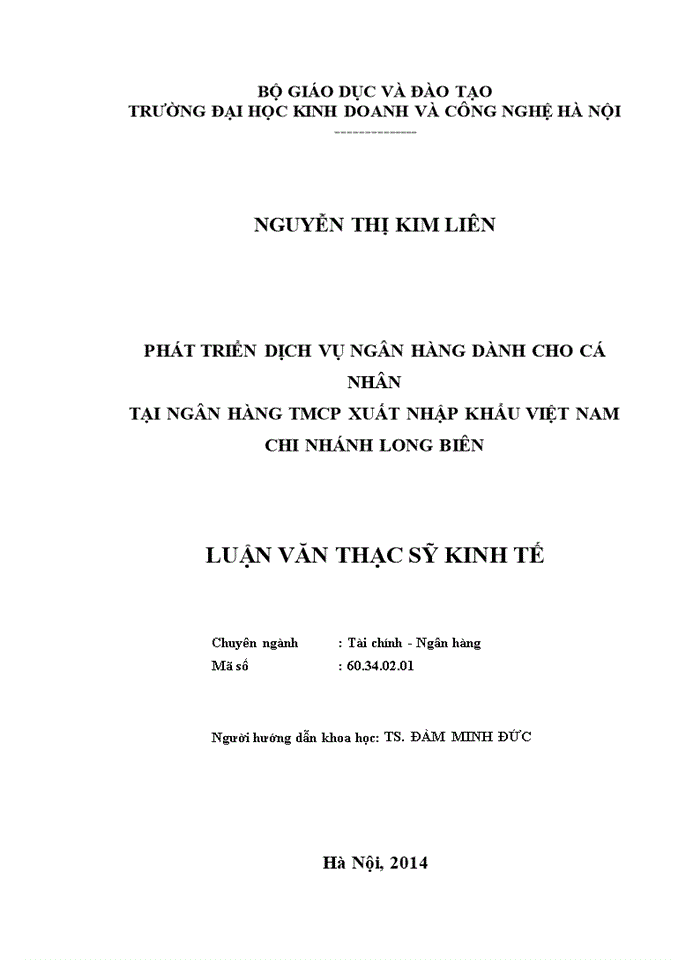 image for page Phát triển dịch vụ ngân hàng dành cho cá nhân tại ngân hàng tmcp xuất nhập khẩu việt nam chi nhánh LONG BIÊN