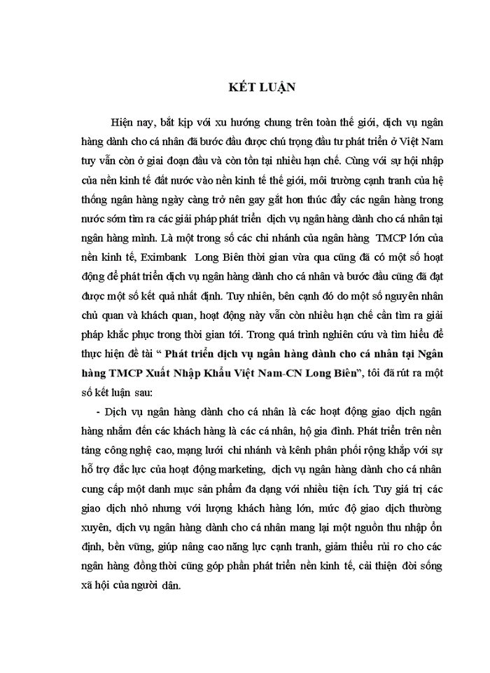 image for page Phát triển dịch vụ ngân hàng dành cho cá nhân tại ngân hàng tmcp xuất nhập khẩu việt nam chi nhánh LONG BIÊN