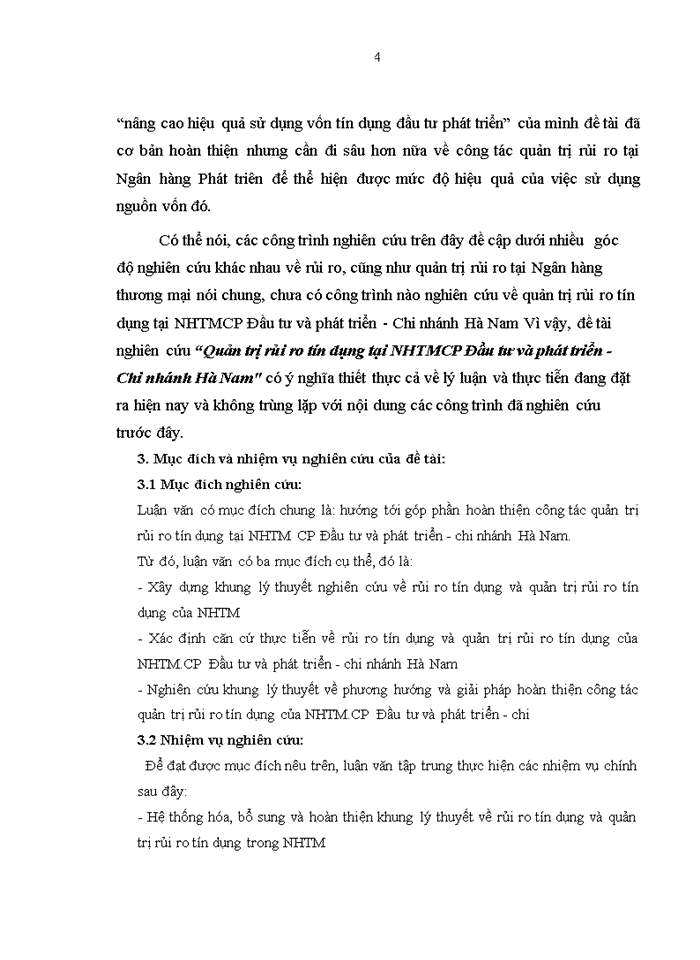 image for page Quản trị rủi ro tín dụng tại ngân hàng thương mại cổ phần đầu tư và phát triển tỉnh HÀ NAM