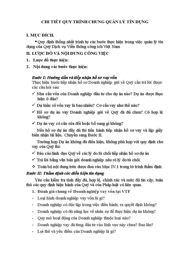 image for page Quy trình quản lý tín dụng