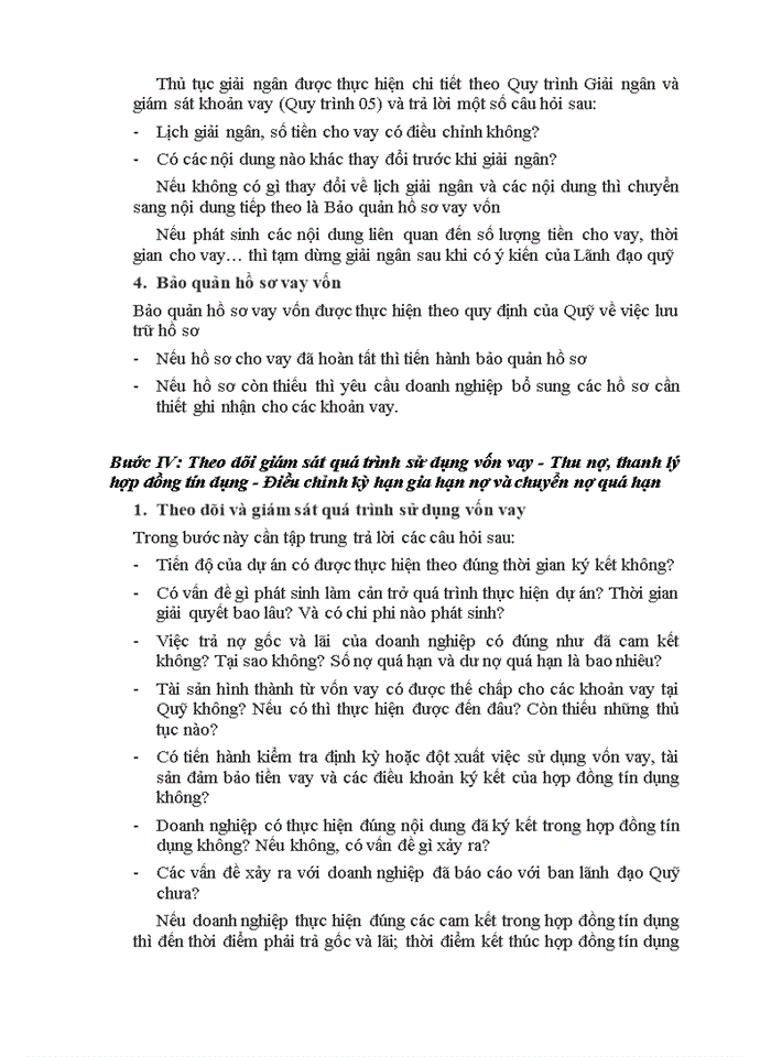 image for page Quy trình quản lý tín dụng