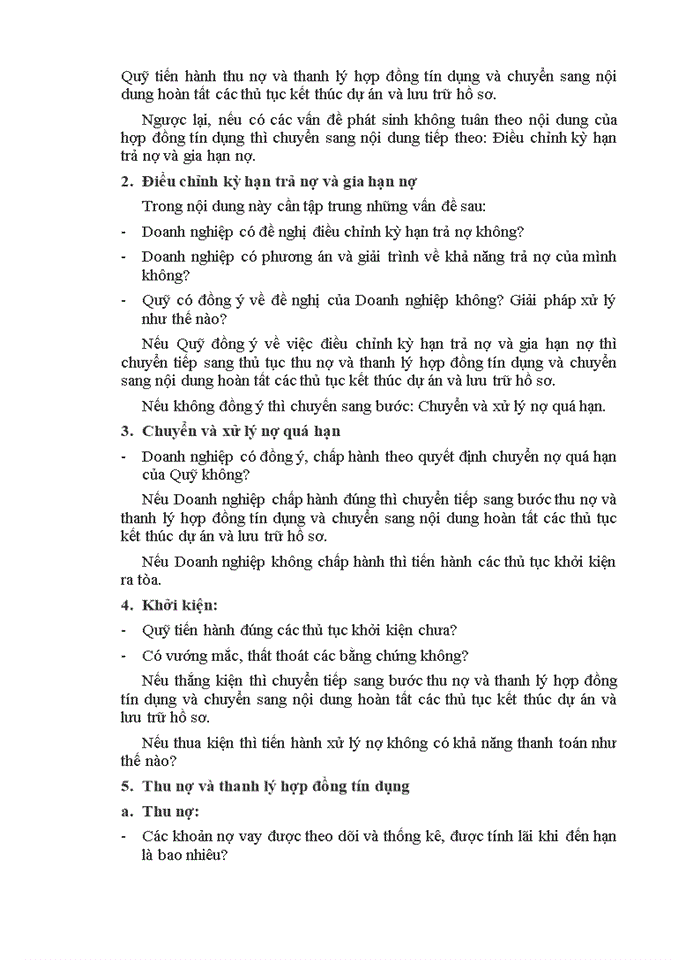 image for page Quy trình quản lý tín dụng