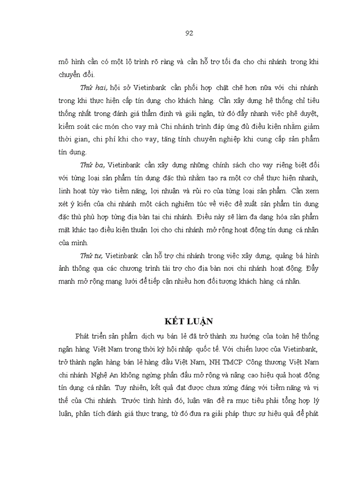 image for page Giải pháp phát triển hoạt động tín dụng cá nhân tại ngân hàng TMCP Công Thương Việt Nam chi nhánh Nghệ An
