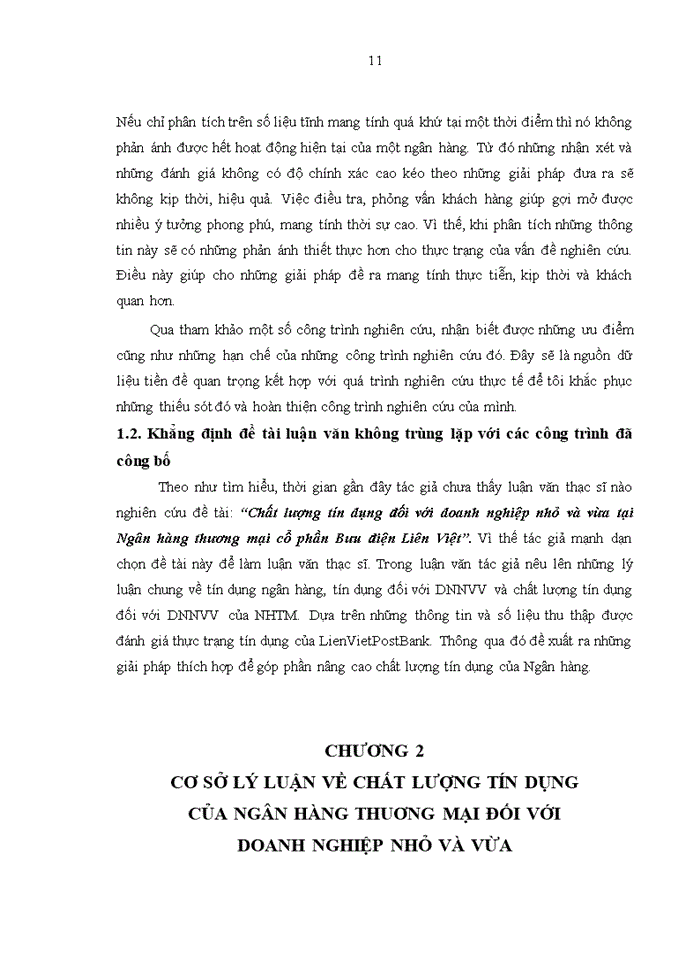 image for page Chất lượng tín dụng đối với doanh nghiệp nhỏ và vừa tại ngân hàng thương mại cổ phần bưu điện liên việt