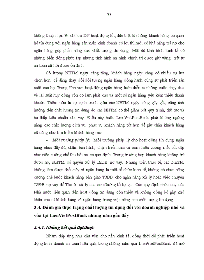 image for page Chất lượng tín dụng đối với doanh nghiệp nhỏ và vừa tại ngân hàng thương mại cổ phần bưu điện liên việt