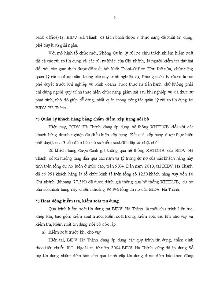 image for page Tăng cường quản lý rủi ro tín dụng tại ngân hàng thương mại cổ phần đầu tư và phát triển việt nam - chi nhánh hà thành