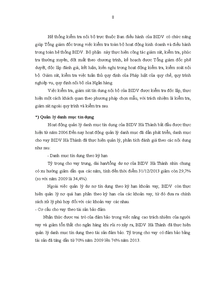 image for page Tăng cường quản lý rủi ro tín dụng tại ngân hàng thương mại cổ phần đầu tư và phát triển việt nam - chi nhánh hà thành