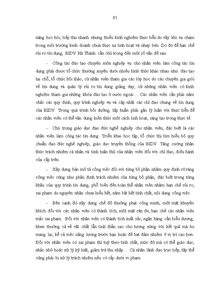 image for page Tăng cường quản lý rủi ro tín dụng tại ngân hàng thương mại cổ phần đầu tư và phát triển việt nam - chi nhánh hà thành