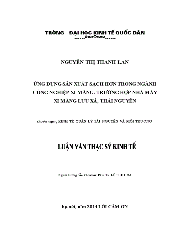 image for page Ứng dụng sản xuất sạch hơn trong ngành công nghiệp xi măng: trường hợp nhà máy xi măng lưu xá, thái nguyên