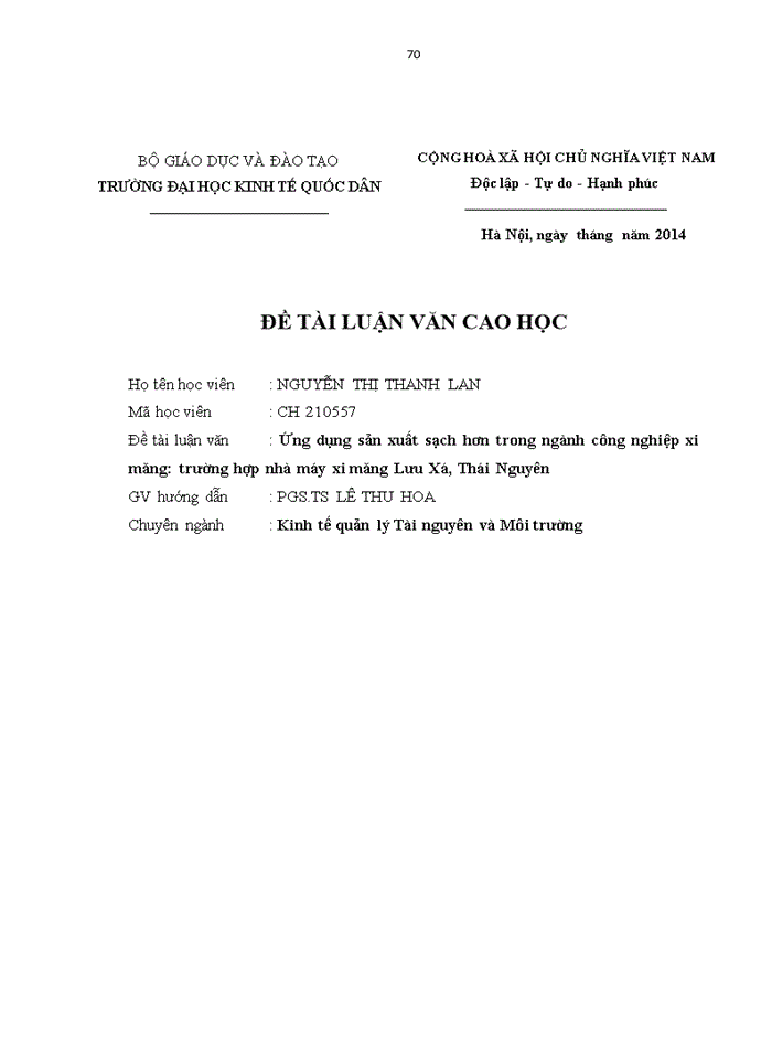 image for page Ứng dụng sản xuất sạch hơn trong ngành công nghiệp xi măng: trường hợp nhà máy xi măng lưu xá, thái nguyên