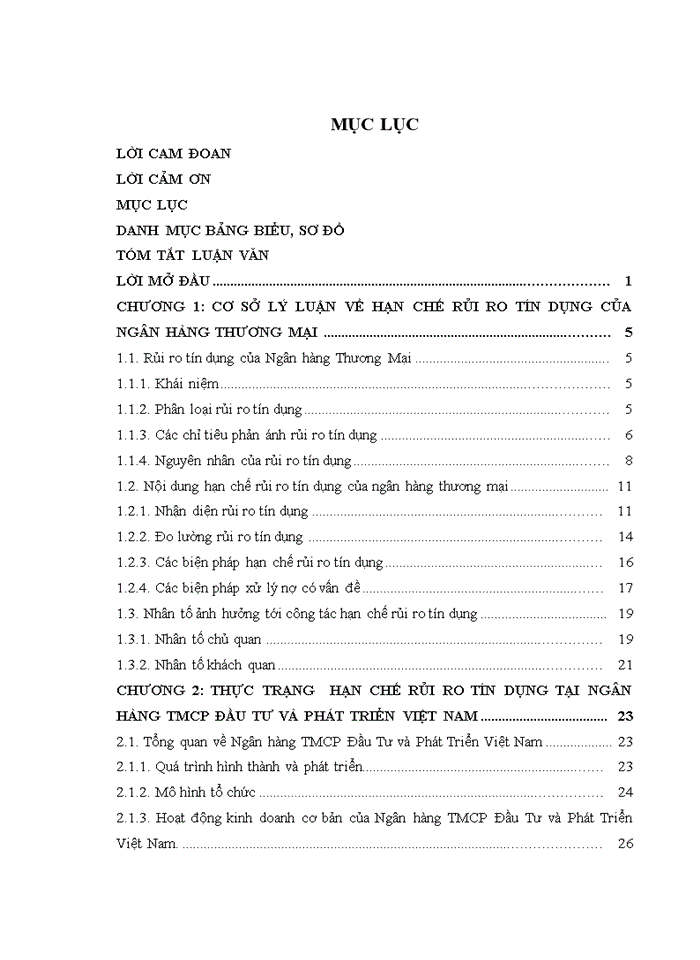 image for page Hạn chế rủi ro tín dụng tại Ngân hàng Thương mại Cổ phần Đầu Tư và Phát Triển Việt Nam