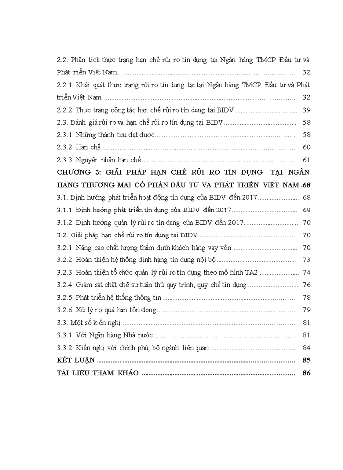 image for page Hạn chế rủi ro tín dụng tại Ngân hàng Thương mại Cổ phần Đầu Tư và Phát Triển Việt Nam