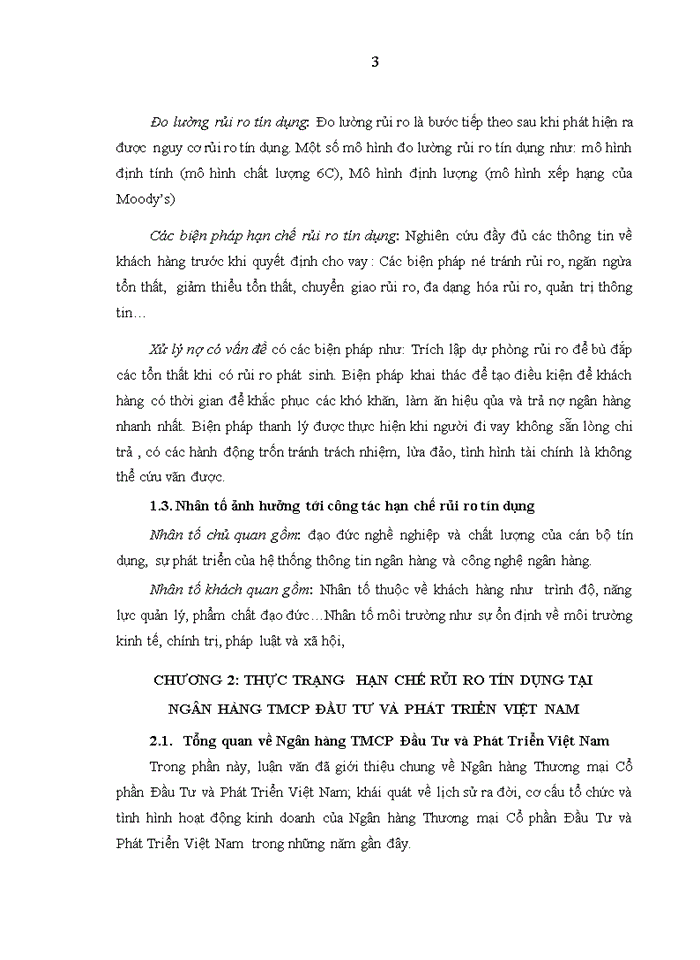 image for page Hạn chế rủi ro tín dụng tại Ngân hàng Thương mại Cổ phần Đầu Tư và Phát Triển Việt Nam